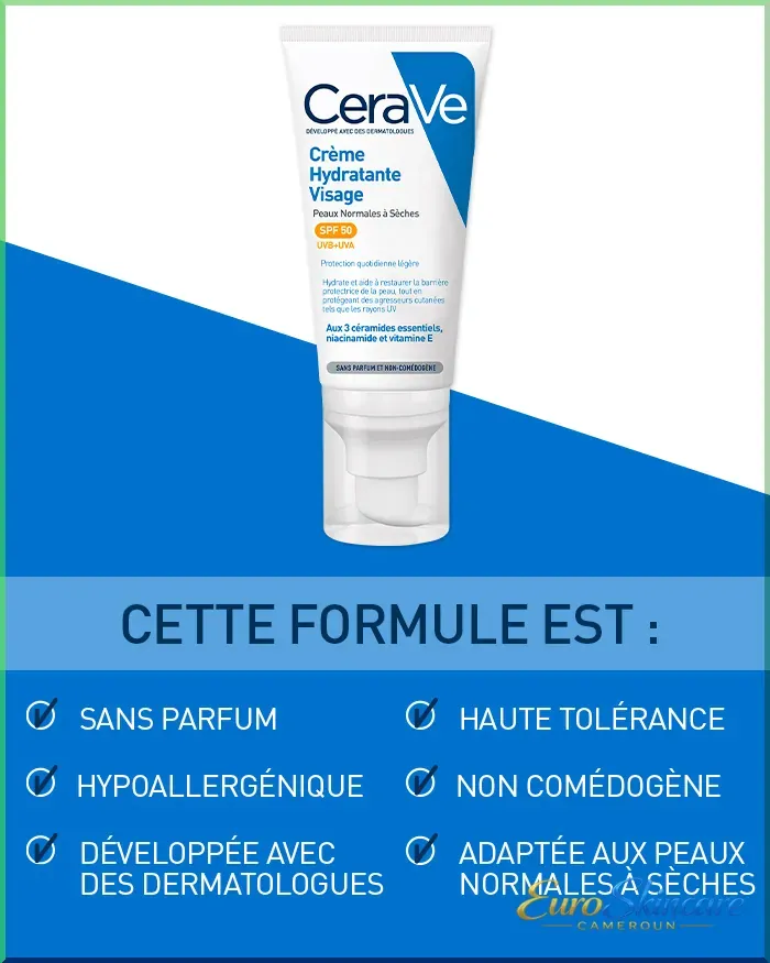 Crme Hydratante Visage SPF50 - Bnfices_euro-skincare-cameroun.webp