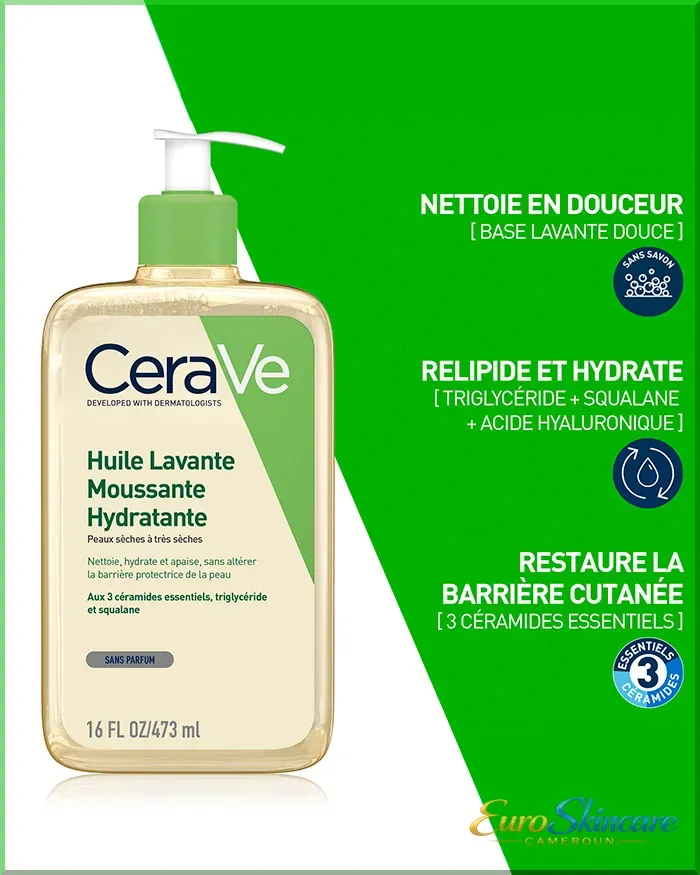 Huile Lavante Moussante - 3 benefices_euro-skincare-cameroun.webp