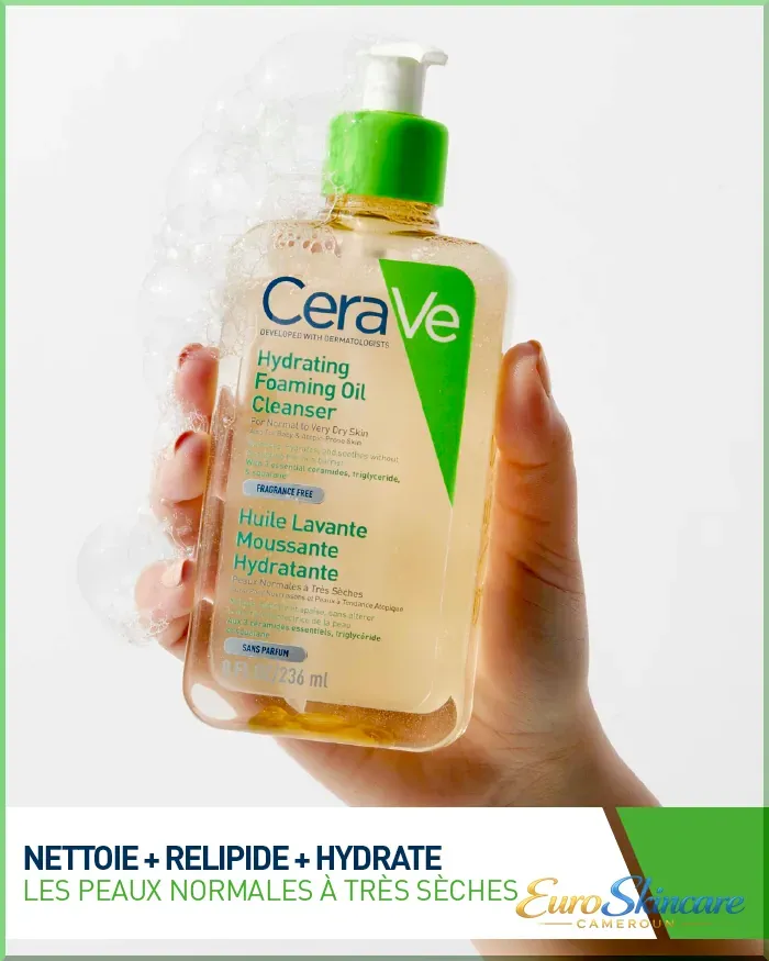 Huile Lavante Moussante -Texture Benefices_euro-skincare-cameroun.webp