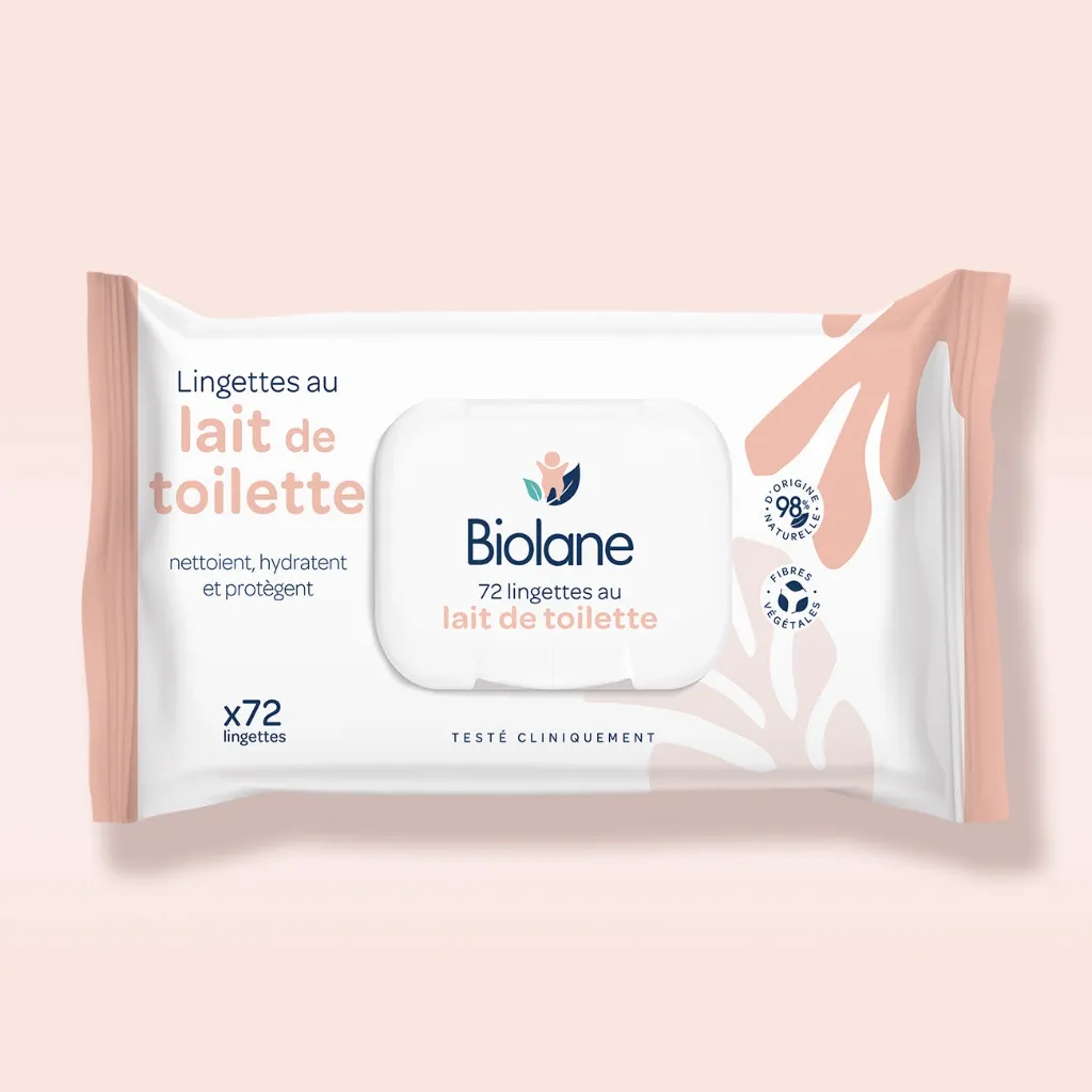 [01BIOBLLT72005] Biolane Lingettes Lait de Toilette x72