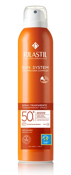 [05RILI28V07230] Spray solaire transparent SPF 50+ 200ml Rilastil Sun System - peaux sensibles Bon Prix Cameroun